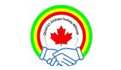 A logo of two hands shaking in front of a canadian flag.